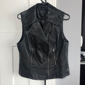 Express Faux Leather Vest Sz L